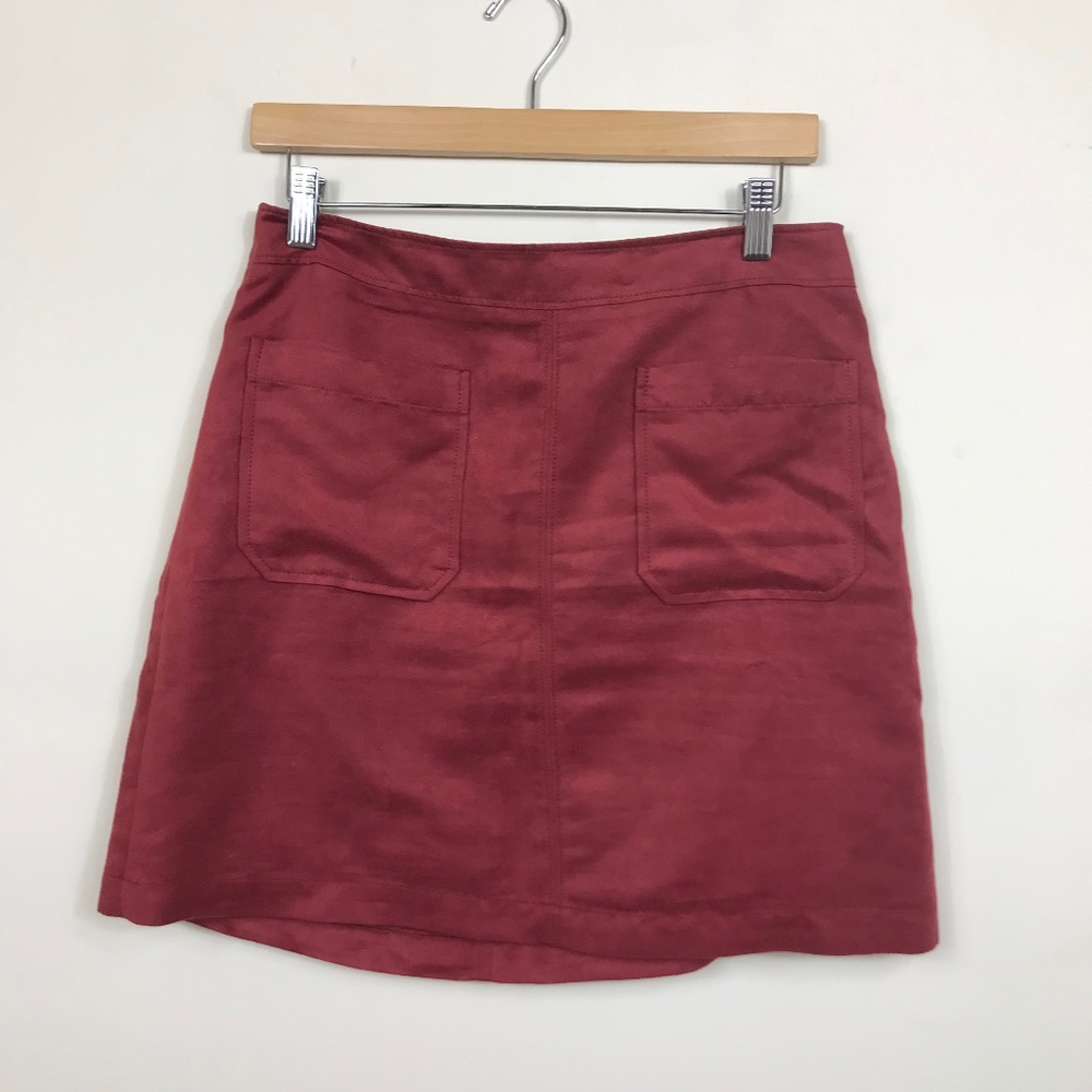 Sanctuary Faux Suede Red Mini Skirt